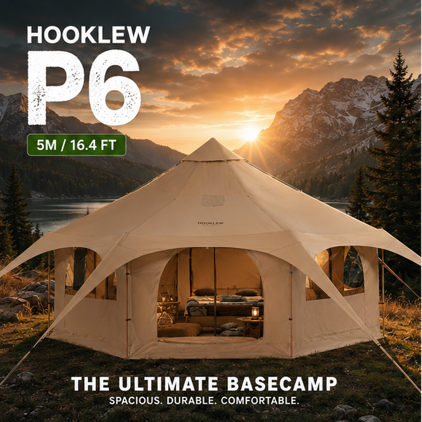 HOOKLEW P6 – 5M Four-Season Canvas Bell Tent