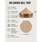 HOOKLEW P6 – 5M Four-Season Canvas Bell Tent