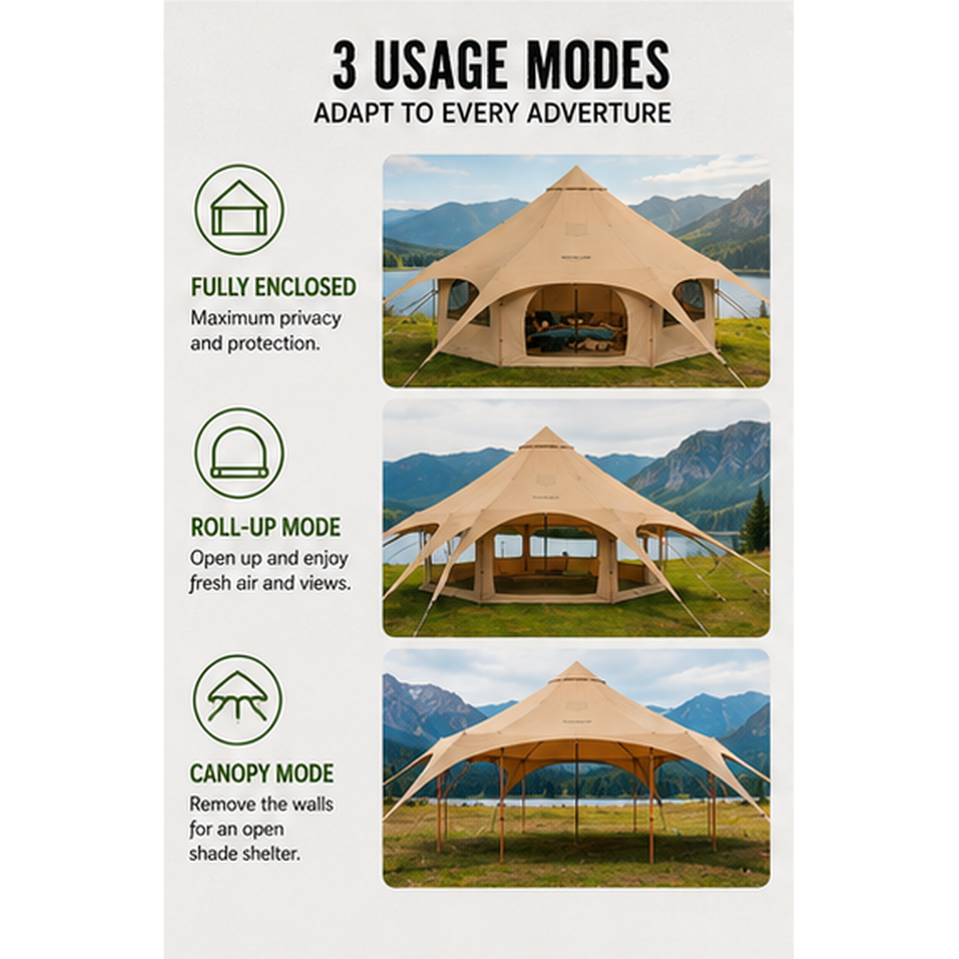 HOOKLEW P6 – 5M Four-Season Canvas Bell Tent