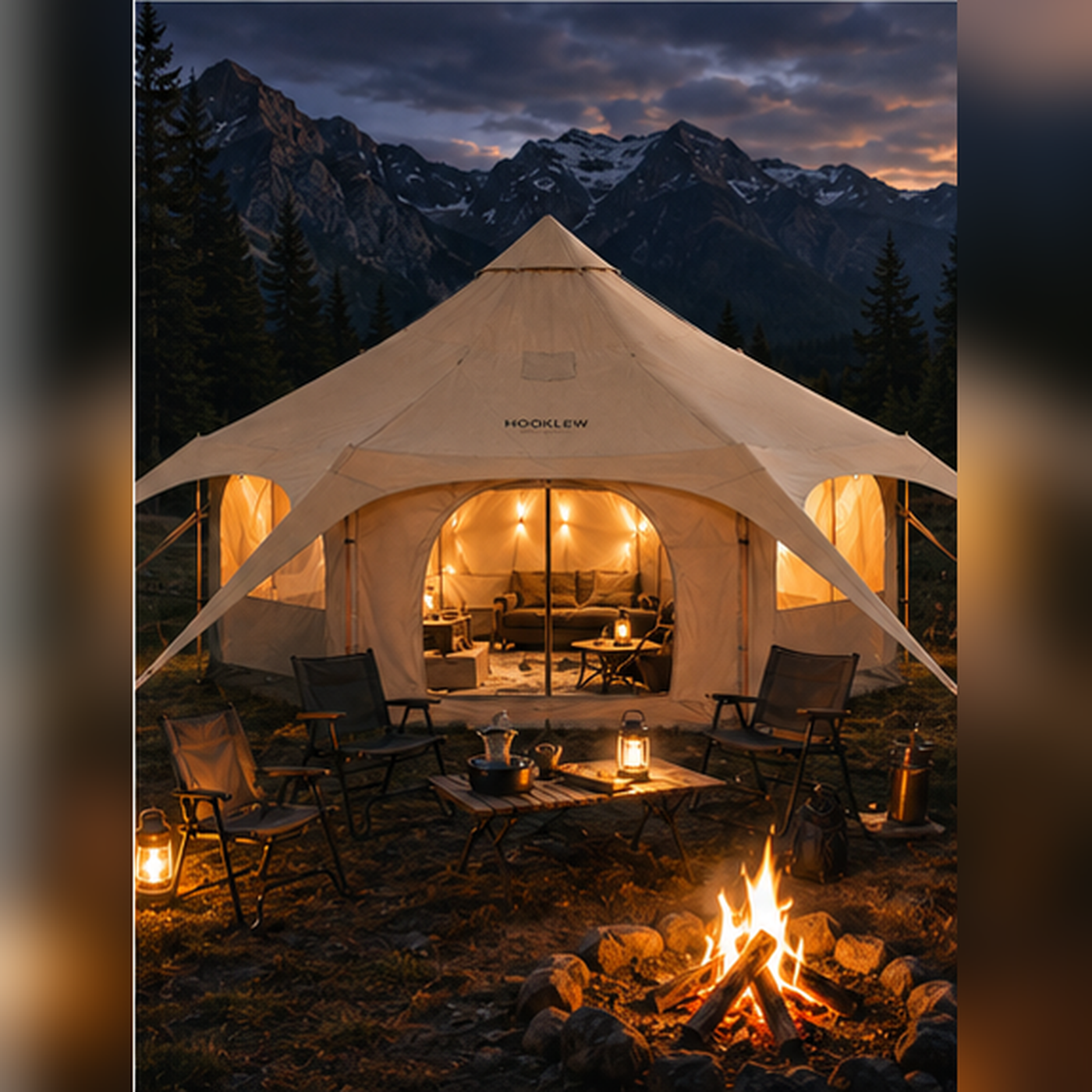 HOOKLEW P6 – 5M Four-Season Canvas Bell Tent